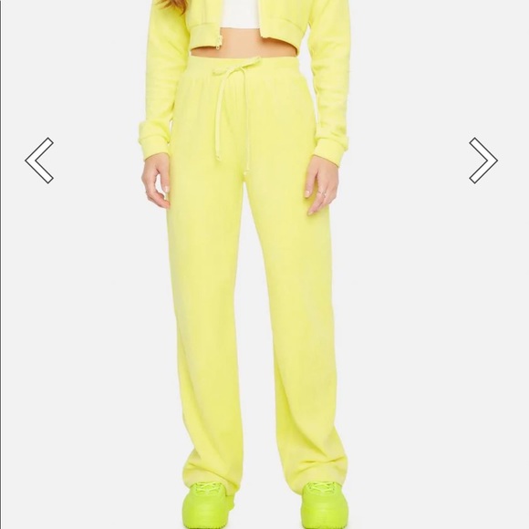 Dolls Kill Y2K Velour Yellow Tracksuit NWOT - Picture 2 of 9